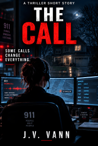 Cover of The Call by J.V. Vann, a thriller short story featuring a dark emergency-dispatch scene.